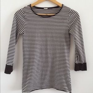 J. Crew Striped Cropped Sleeved Tee - Size Small